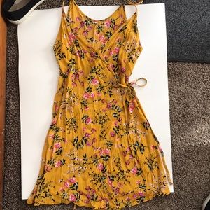 Mustard wraparound dress